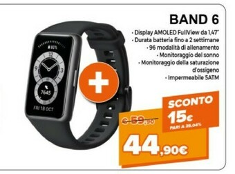 Expert Huawei Huawei Band 6 AMOLED Braccialetto Per Rilevamento Di Attività 3,73 Cm (1.47") Nero offerta
