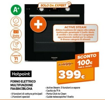 Expert Hotpoint Forno Elettrico Multifunzione FA4S81JBLGHA offerta