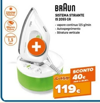 Expert Braun Sistema Stirante IS 2055 GR 2200 W offerta