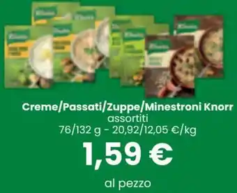 Interspar Knorr Creme/Passati/Zuppe/Minestroni 76/132 g offerta