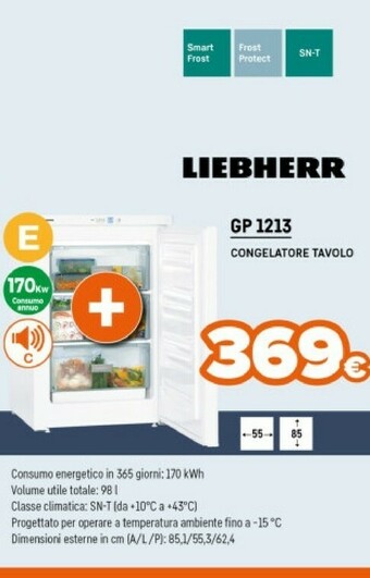 Expert Liebherr GP 1213 Comfort Congelatore Libera Installazione Da Tavolo Bianco 98 L A++ offerta