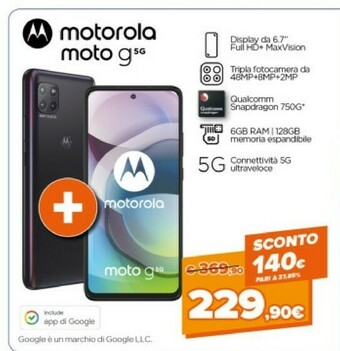 Expert Motorola Moto G 5G 17 Cm (6.7") Android 10.0 USB Tipo-C 6 GB 128 GB 5000 MAh Grigio offerta