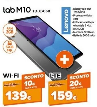 Expert Lenovo Tab M10 Tb-x306x offerta