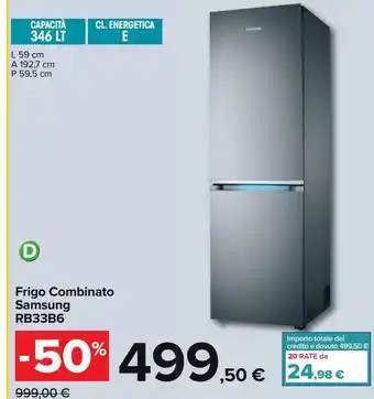 Carrefour Iper Frigo combinato samsung rb33b6 offerta