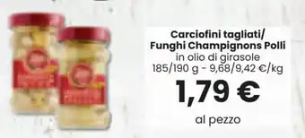 Interspar Polli Carciofini tagliati/Funghi Champignons 185/190 g offerta