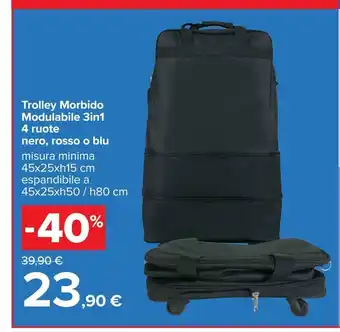 Trolley morbido modulabile 3in1 4 ruote