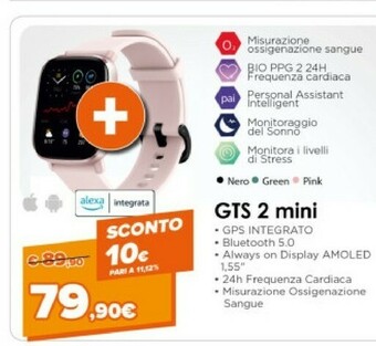 Expert Amazfit Amazfit GTS 2 Mini 3,94 Cm (1.55") 40 Mm AMOLED Rosa offerta