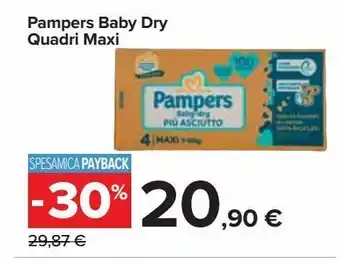Carrefour Iper Pampers baby dry quadri maxi offerta