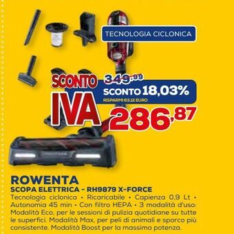 Euronics Scopa elettrica rowenta offerta