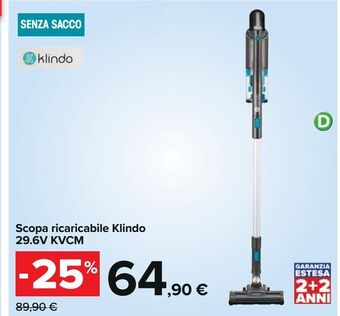 Carrefour Iper Scopa ricaricabile klindo 29.6v kvcm offerta