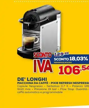 Macchine da caffè- pixie refresh nespresso de' longhi