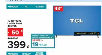 Carrefour Iper Tv tcl "43 q led 4k read 43c725 offerta