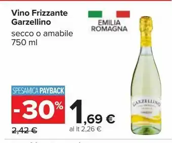 Carrefour Iper Vino frizzante garzellino offerta