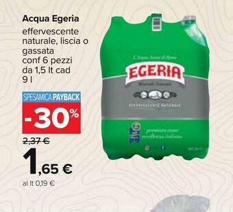 Carrefour Iper Acqua egeria offerta