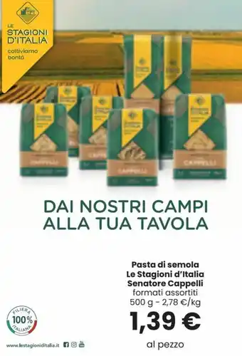 Interspar Le Stagioni d'Italia Senatore Cappelli Pasta di semola 500 g offerta