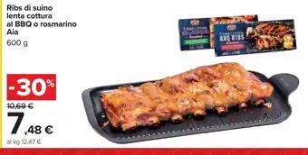 Ribs di suino lenta cottura al bbq o rosmarino aia