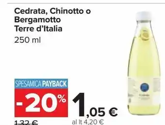Carrefour Iper Cedrata, chinotto o bergamotto terre d'italia offerta