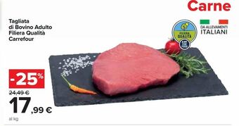 Carrefour Market Tagliata di bovino adulto filiera qualità carrefour offerta