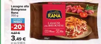 Carrefour Market Lasagne alla bolognese rana offerta