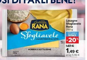 Carrefour Market Lasagne sfogliavelo rana offerta