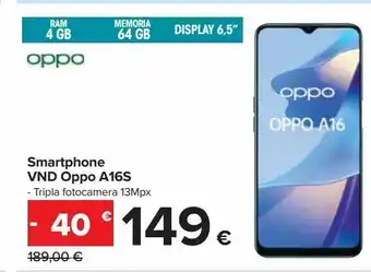 Carrefour Iper Smartphone vnd oppo a16s offerta