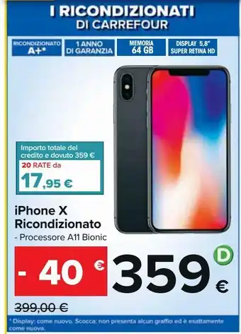 Carrefour Iper Iphone x ricondizionato offerta