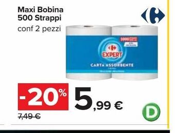 Carrefour Iper Maxi bobina 500 strappi offerta