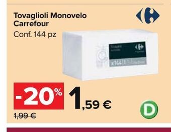 Carrefour Market Tovaglioli monovelo carrefour offerta