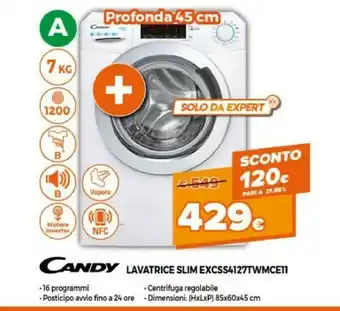 Expert Candy Lavatrice EXCSS4127TWMCE11 offerta