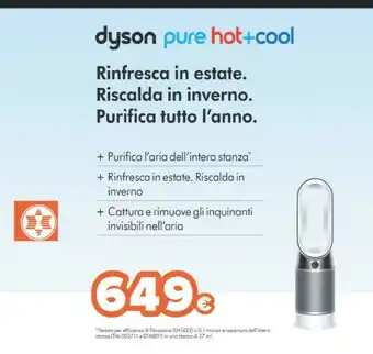 Expert Dyson Pure Hot+ Cool Purificatore 63 DB Argento, Bianco 2100 W offerta