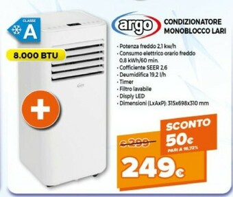 Expert Argo Condizionatore Monoblocco Lari offerta
