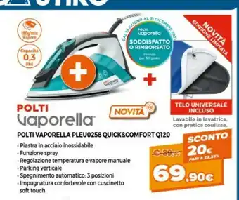 Expert Polti Vaporella Pleu0258 Quick&comfort Q120 offerta