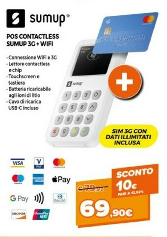 Expert Sumup Pos Contactless Sumuo 3G + WiFi offerta