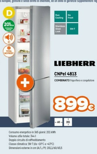 Expert Liebherr CNPel 4813 Frigorifero Con Congelatore Libera Installazione Argento 338 L A+++ offerta