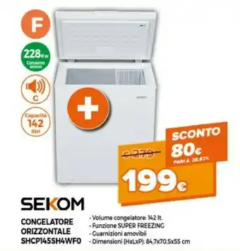Expert Sekom Congelatore SHCP145SH4WFO offerta