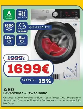 Euronics Lavasciuga l9wec166bc offerta