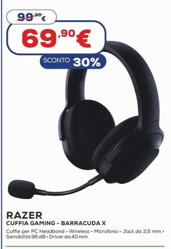 Euronics Razer cuffia gaming - barracuda x offerta