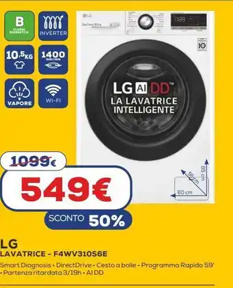 Euronics Lavatrice f4wv310s6e offerta