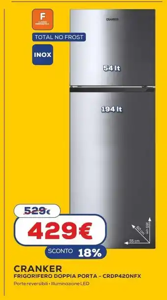 Frigorifero doppia porta crdp420nfx