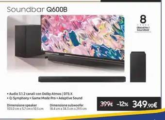 Euronics Soundbar hw-q600b 3.1.2 360w offerta