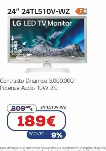 Euronics Tv 24" 24tl510v-wz offerta