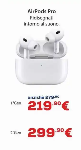 Euronics Airpods pro mlwk3ty/a offerta