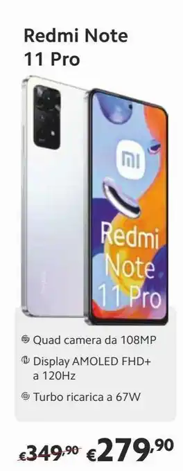 Euronics Smartphone note 11 pro 6+128 gray offerta