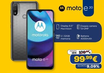 Euronics Moto e20 offerta
