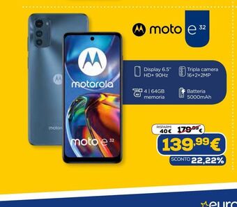 Euronics Moto e32 offerta