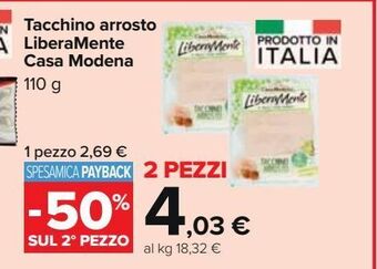 Carrefour Iper Tacchino arrosto liberamente casa modena offerta