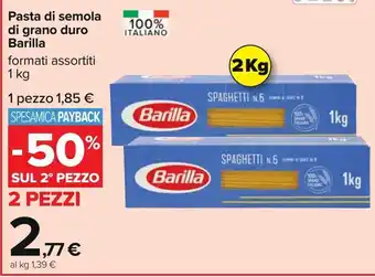 Carrefour Iper Pasta di semola di grano duro barilla offerta