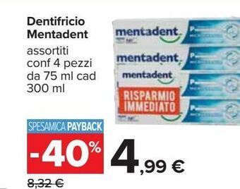 Carrefour Iper Dentifricio mentadent offerta