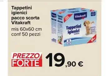 Carrefour Iper Tappetini igienici pacco scorta vitakraft offerta