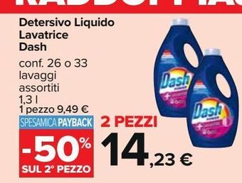 Carrefour Iper Detersivo liquido lavatrice dash offerta